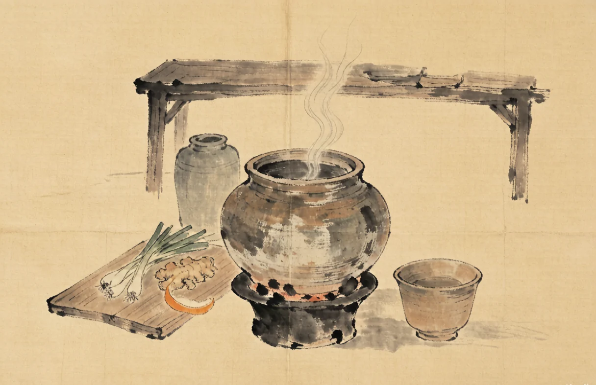 煮茶作羹 · AI 意境图，非实拍